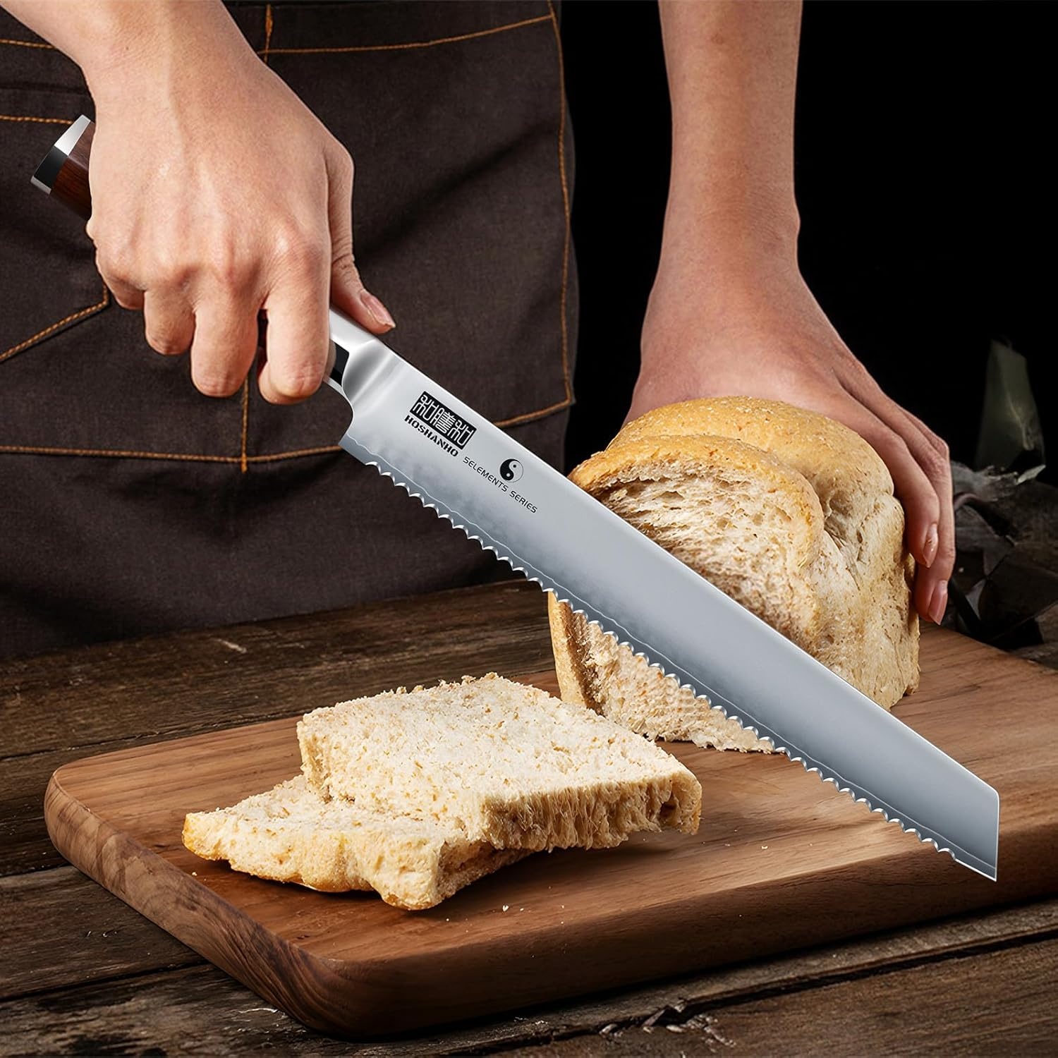 image:imageHOSHANHO 10 Bread Knife Japanese Serrated Knife for Homemade Sourdough High Carbon Stainless Steel Serrated Bread Knife Professional Sourdough Knife for Homemade Bread Bagels Cake10