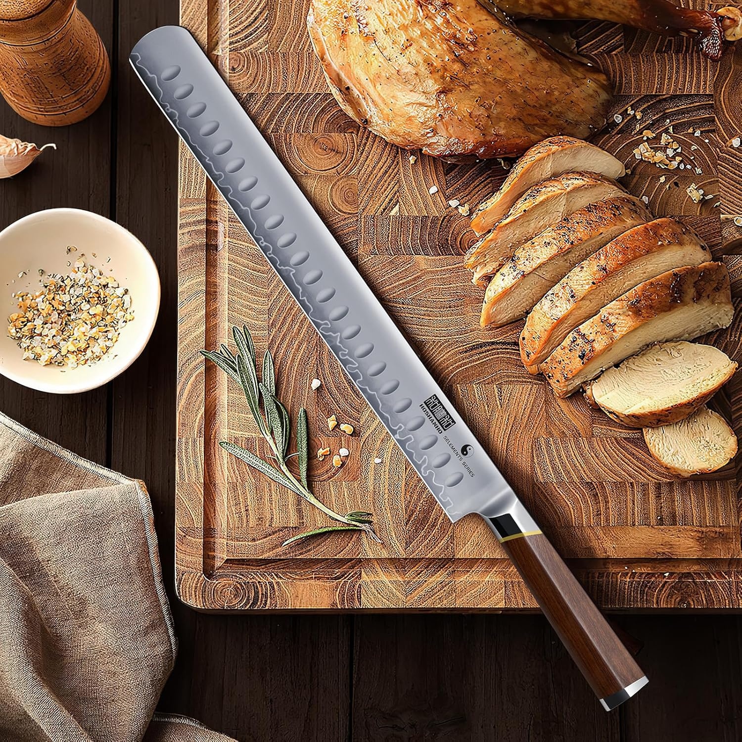 image:imageHOSHANHO 12 Brisket Slicing Knife Japanese Carving Knife for Meat amp BBQ High Carbon Steel Slicing Knife Razor Sharp Butcher Knife with Ergonomic Handle amp Roast Beef Turkey Grilling Gift for Men12