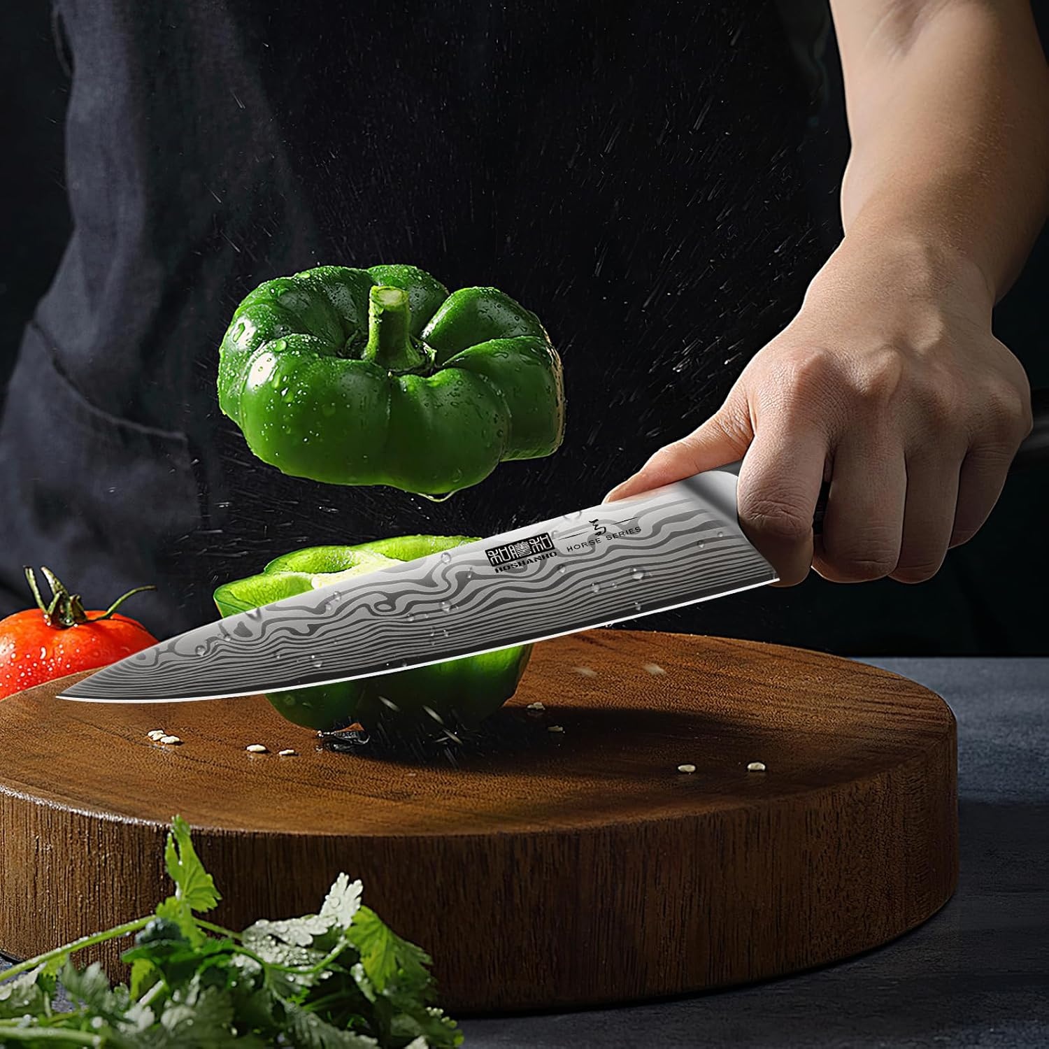 image:imageHOSHANHO 3 Pcs Knife Set Professional Kitchen Knife Set Pakkawood Handle Ultra Sharp Chef Knives Set for Kitchen High Carbon Powder Steel Japanese Cooking Knife Set with Elegant Gift Box16 Pieces Knife Set