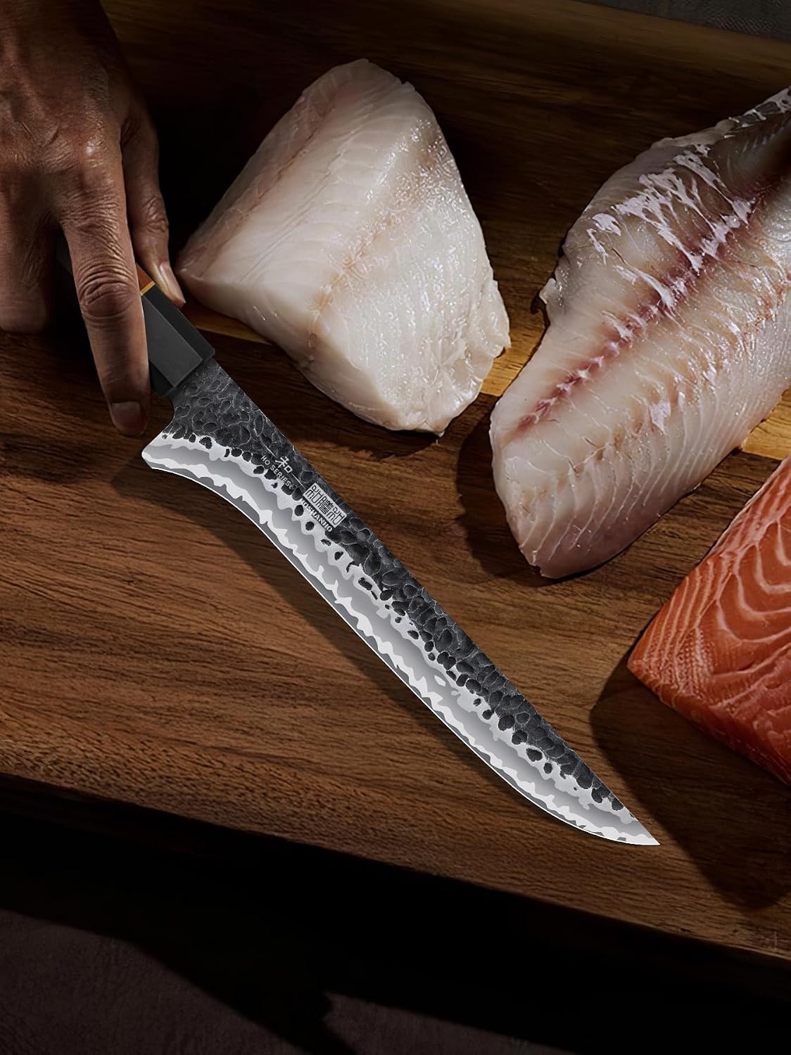 image:imageHOSHANHO 7 Inch Fillet Knife Razor Sharp Hand Forged Boning Knife 9 Layers 10Cr15MoV High Carbon Steel Fish Knife Professional Filet Knives for Meat and Poultry Octagonal Rosewood Handle7
