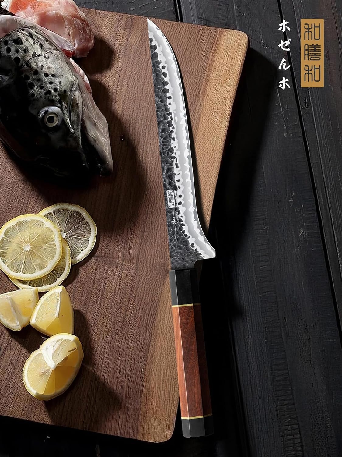 image:imageHOSHANHO 7 Inch Fillet Knife Razor Sharp Hand Forged Boning Knife 9 Layers 10Cr15MoV High Carbon Steel Fish Knife Professional Filet Knives for Meat and Poultry Octagonal Rosewood Handle7