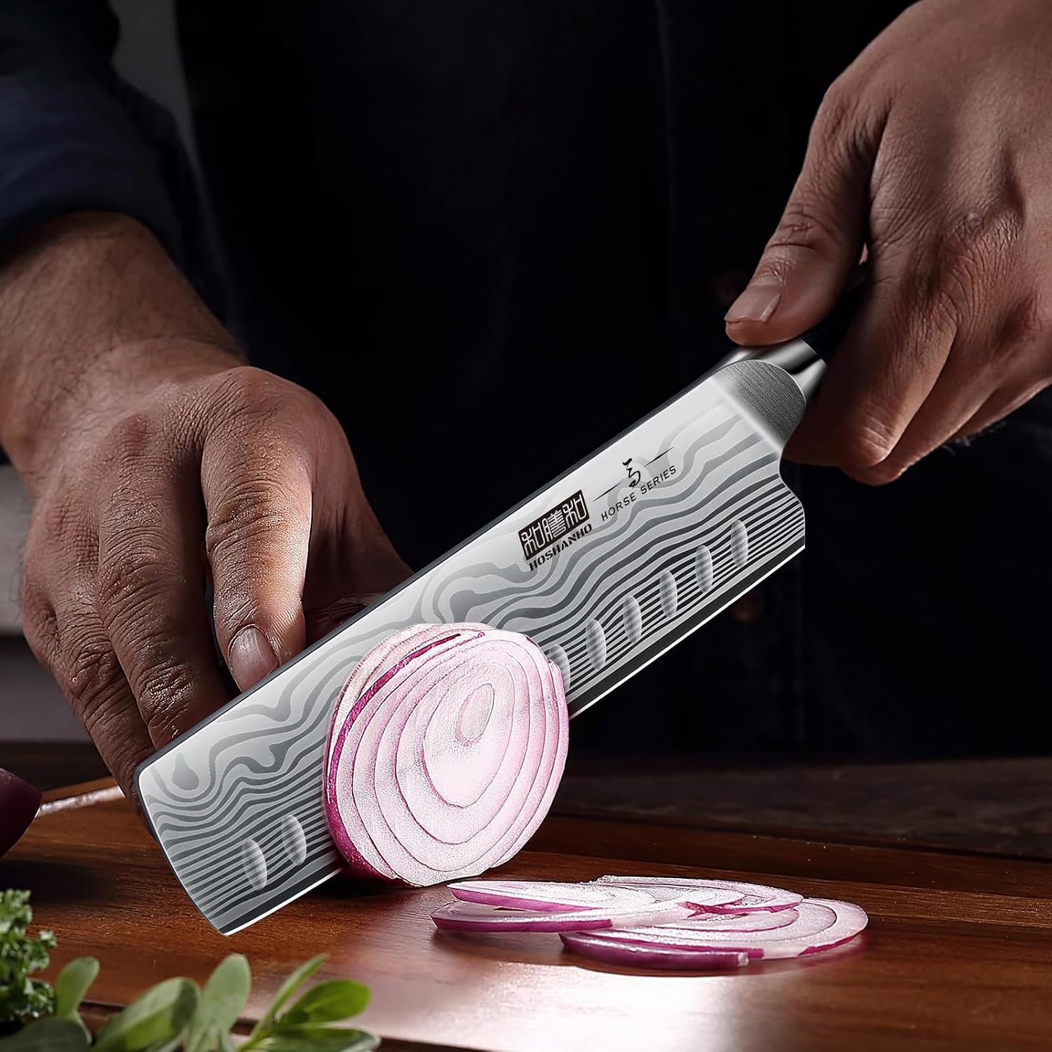 image:imageHOSHANHO 7 Inch Nakiri Knife Japanese Vegetable Cleaver Knife for Chopping High Carbon Powder Steel Asian Chef Knife Razor Sharp Multipurpose Kitchen Knife for Home and Kitchen with Ergonomic Handle7