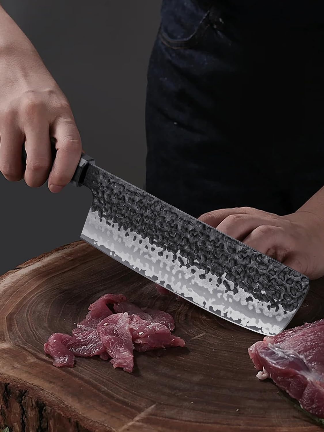 image:imageHOSHANHO 7 Nakiri Knife Handcrafted Razor Sharp Meat Vegetable Cleaver High Carbon Steel Asian Chopping Chef Knife Multipurpose Vegetable Kitchen Knife with Gift Box for Men and Women7