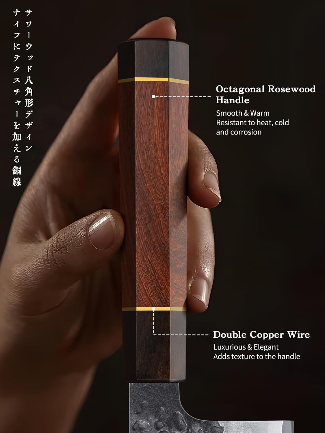 image:imageHOSHANHO 7 Nakiri Knife Handcrafted Razor Sharp Meat Vegetable Cleaver High Carbon Steel Asian Chopping Chef Knife Multipurpose Vegetable Kitchen Knife with Gift Box for Men and Women7