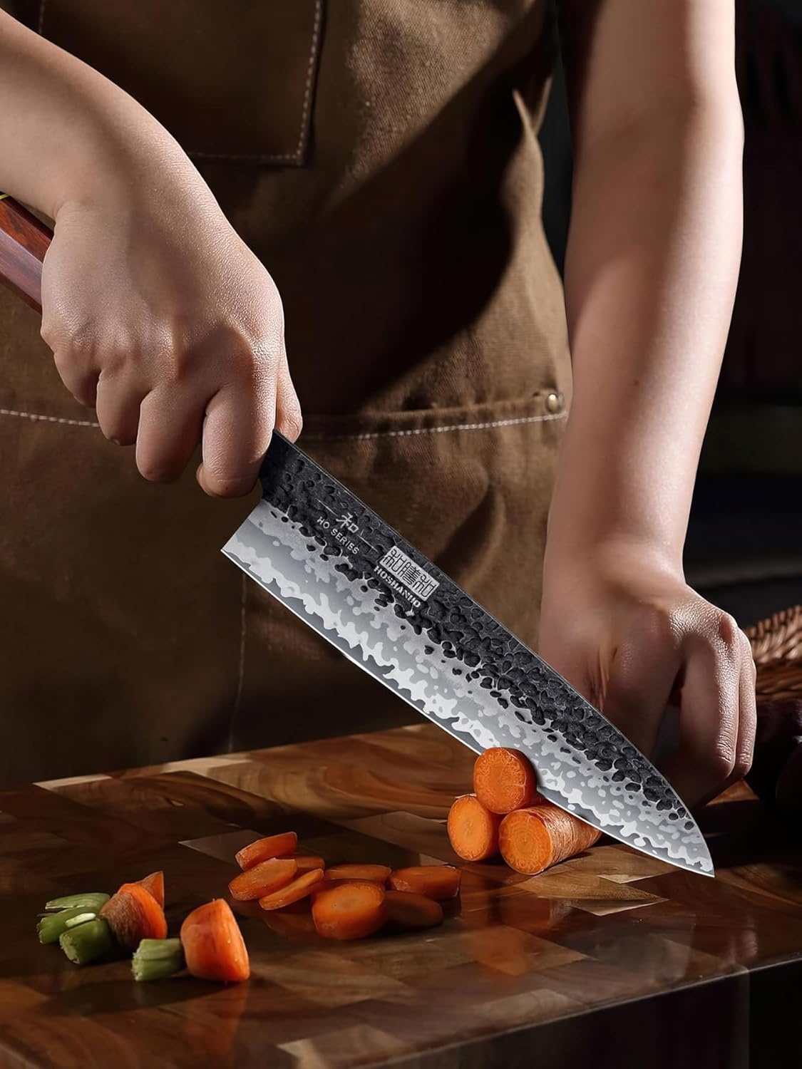 image:imageHOSHANHO 7 Pcs Knife Set with Magnetic Block Japanese Kitchen Knife Set High Carbon Steel Knife Sets with Octagonal Rosewood Handle Ultra Sharp Chef Knife Set for Professional and Home Chefs38