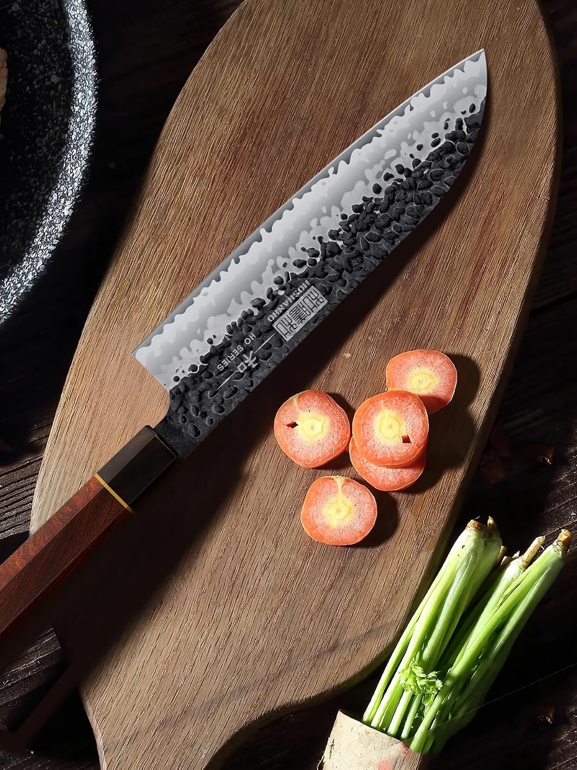 image:imageHOSHANHO 7 Santoku Knife Japanese High Carbon Steel Kitchen Chef Knife Ultra Sharp Chefs Santoku Knife for Vegetable Chopping Slicing Professional Kitchen Knives with Octagonal Rosewood Handle7