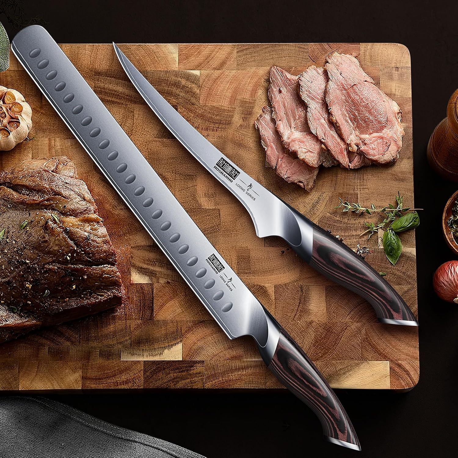 image:imageHOSHANHO BBQ Carving Knife Set Brisket Slicing amp Boning Knife for Meat Professional Ultra Sharp Butcher Carving Knife in Japanese High Carbon Steel Ergonomic Handle Gift for Chefs7