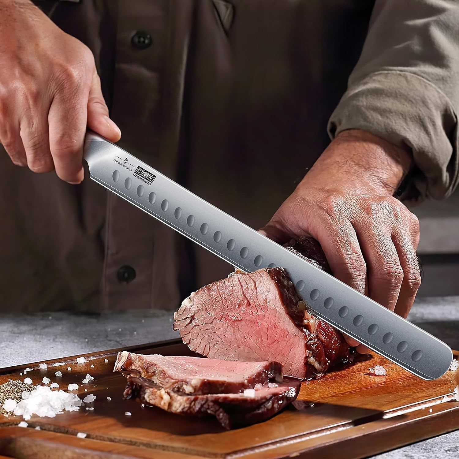 image:imageHOSHANHO BBQ Carving Knife Set Brisket Slicing amp Boning Knife for Meat Professional Ultra Sharp Butcher Carving Knife in Japanese High Carbon Steel Ergonomic Handle Gift for Chefs7