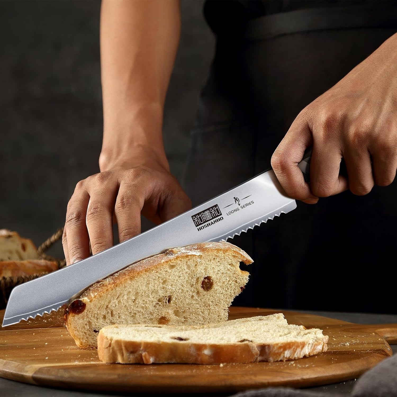 image:imageHOSHANHO Bread Knife 8 inch Ultra Sharp Japanese Serrated Bread Knife Professional Japanese High Carbon Stainless Steel Bread Cutting Knife for Homemade Bread10