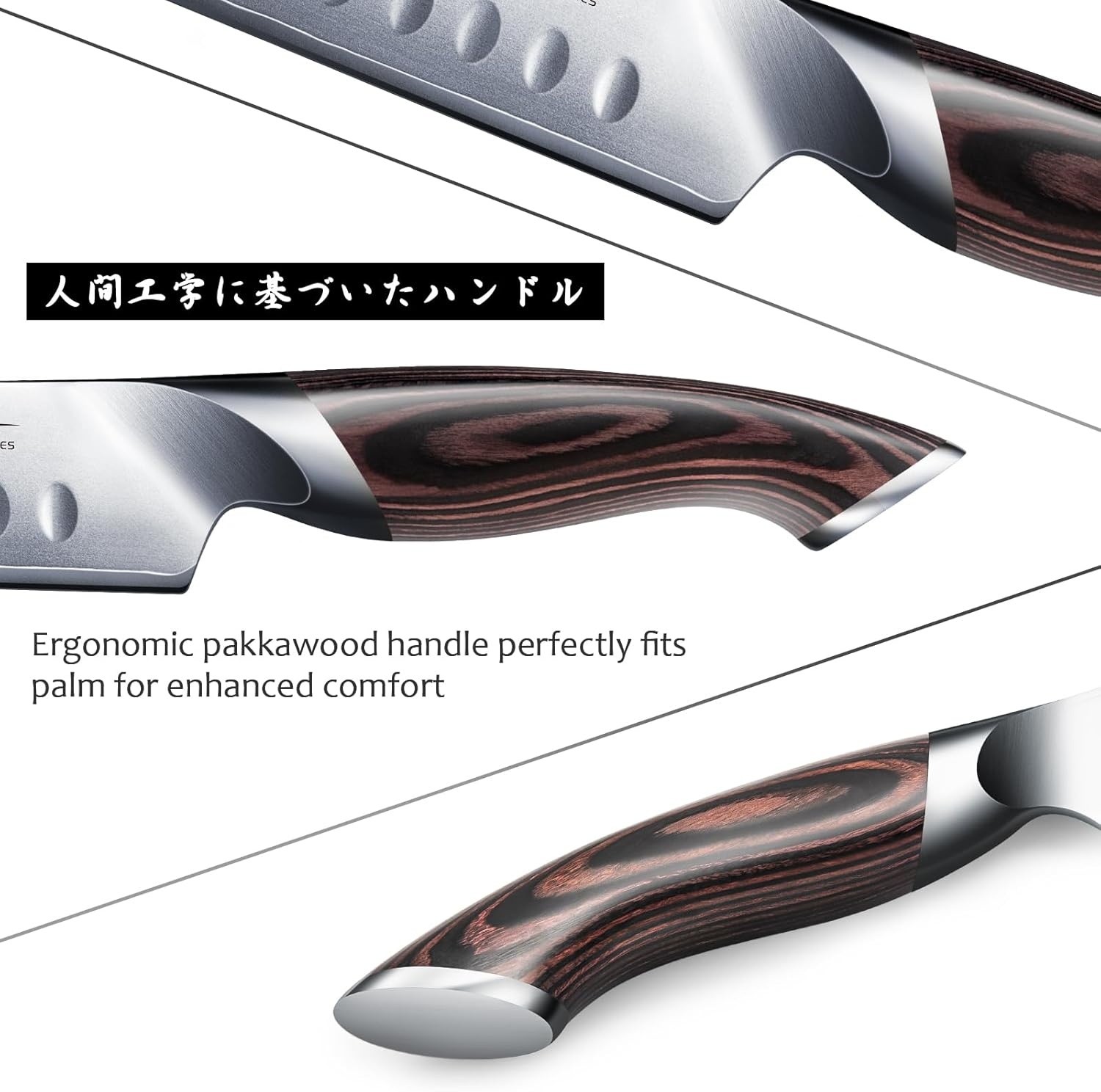 image:imageHOSHANHO Carving Knife 12 Inch Razor Sharp Japanese Brisket Slicing Knife Japanese High Carbon Steel Brisket Knife with Ergonomic Pakkawood Handle Breaking Knives for Meat Cutting BBQ Turkey