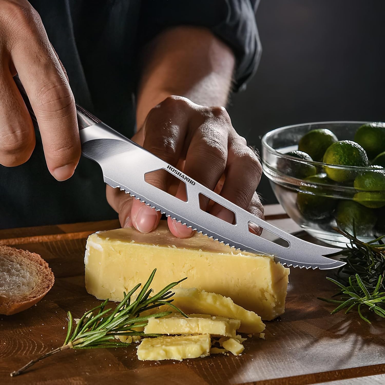image:imageHOSHANHO Cheese Knife 5 In Professional Japanese Kitchen Knife for Cheesee Multipurpose Japanese High Carbon Steel Kitchen Knife with Ergonomic Pakkawood Handle for Cutting Cheesee amp Tomato5