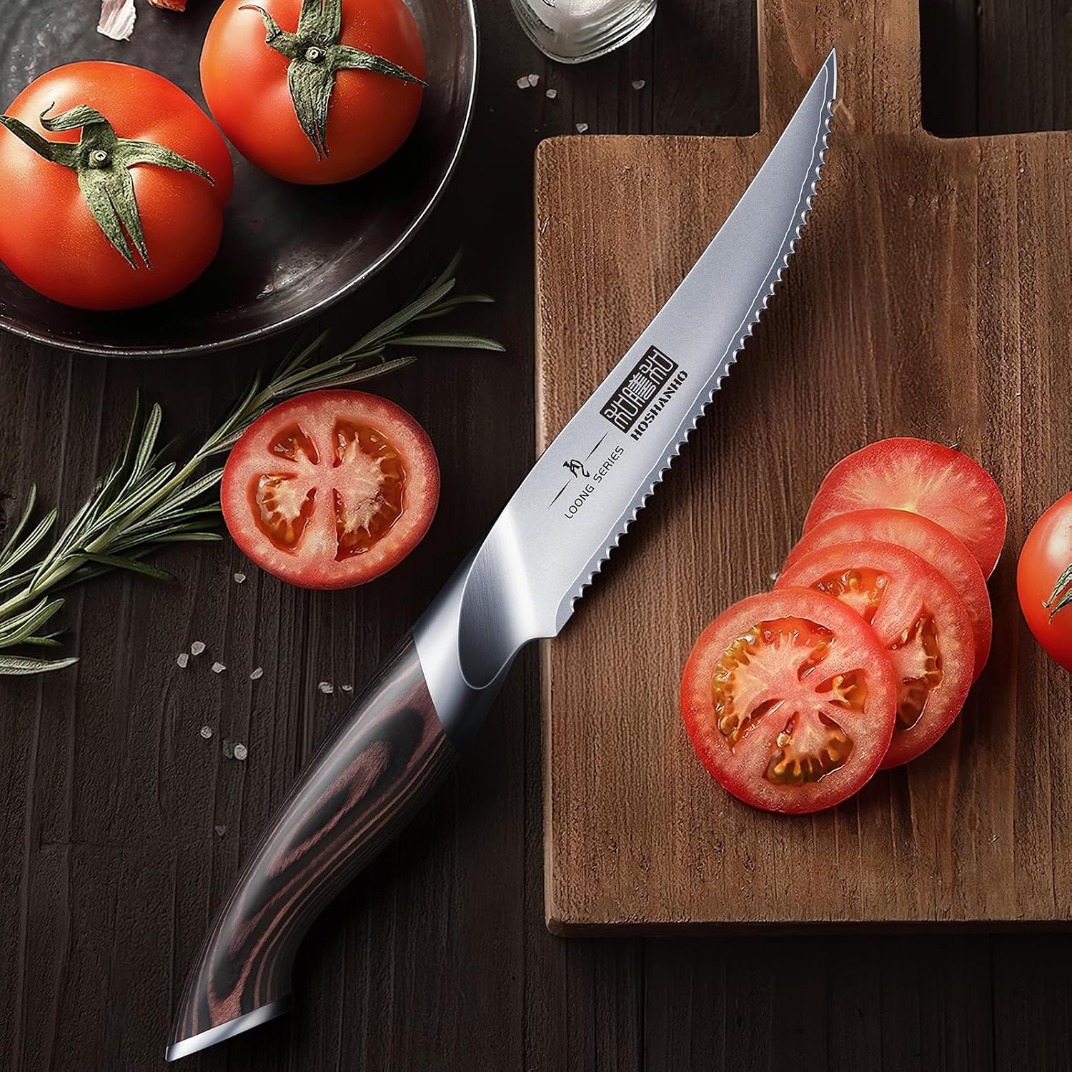 image:imageHOSHANHO Cheese Knife 5 In Professional Japanese Kitchen Knife for Cheesee Multipurpose Japanese High Carbon Steel Kitchen Knife with Ergonomic Pakkawood Handle for Cutting Cheesee amp Tomato49