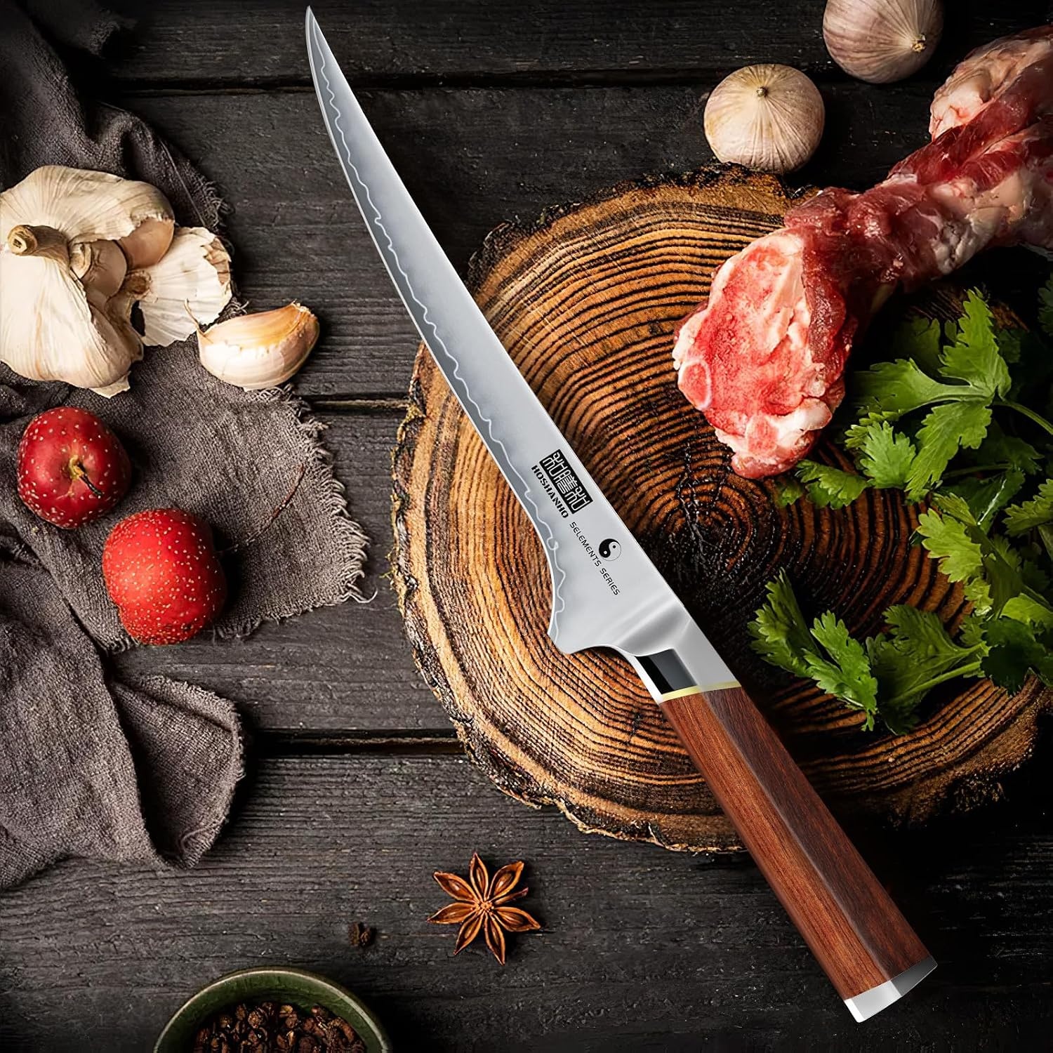image:imageHOSHANHO Chef Knife 8 Sharp Japanese Kitchen Knife with Rosewood Handle High Carbon Steel Cooking Knife Professional Chefs Knife with Ergonomic Handle Ideal Gift for Men and Women7
