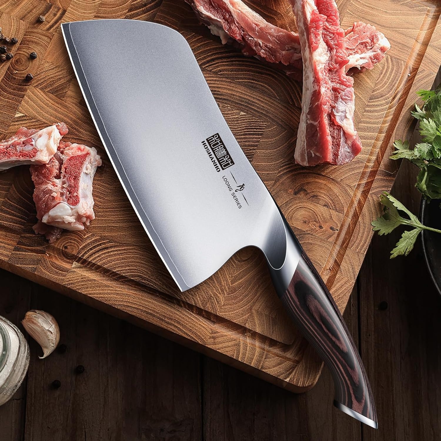 image:imageHOSHANHO Cleaver Knife 7 Inch Ultra Sharp Vegetable Meat Chopper Knife Japanese High Carbon Steel Chopper Butcher Knife Multifunction Cooking Knife for Home Kitchen and Restaurant69