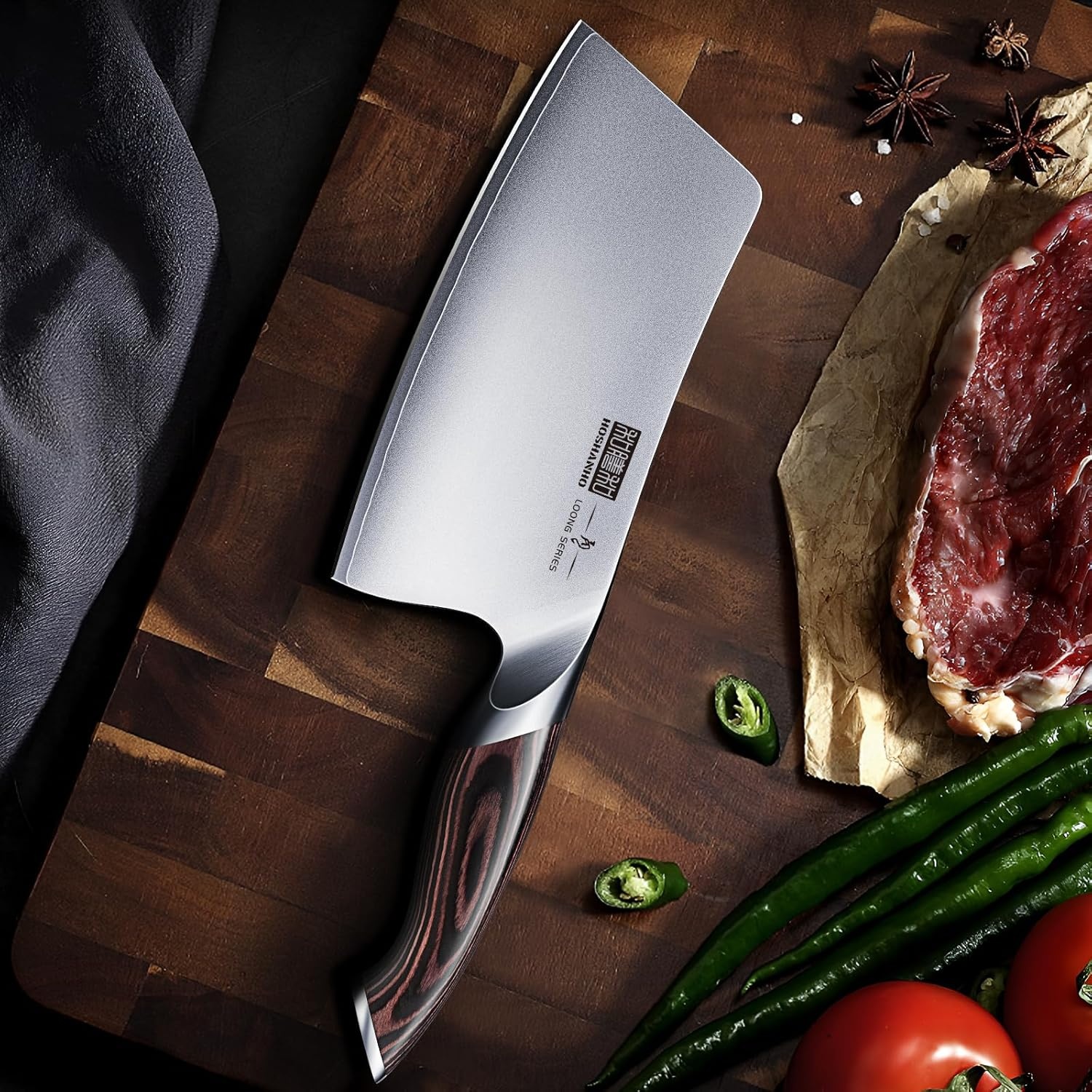 image:imageHOSHANHO Cleaver Knife 7 Inch Ultra Sharp Vegetable Meat Chopper Knife Japanese High Carbon Steel Chopper Butcher Knife Multifunction Cooking Knife for Home Kitchen and Restaurant7