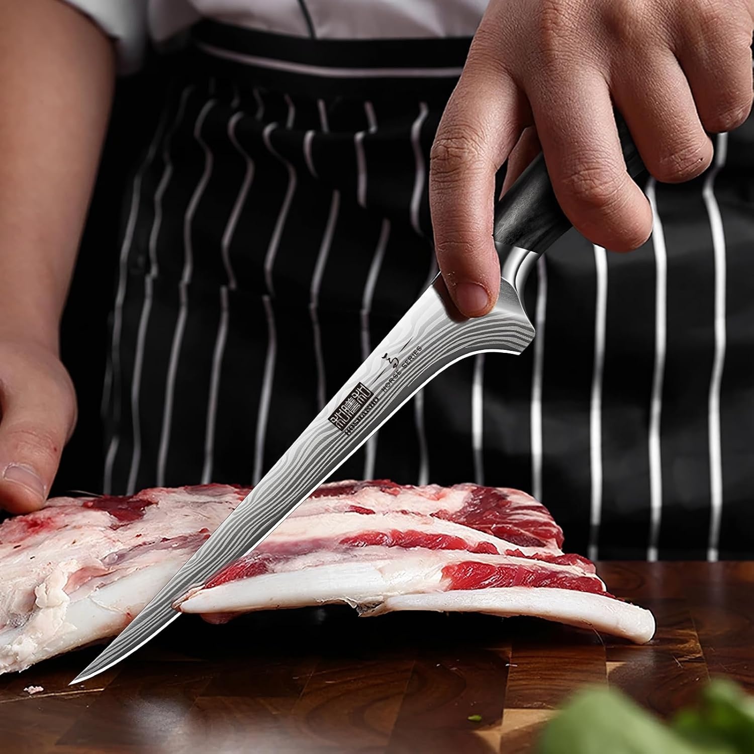 image:imageHOSHANHO Fillet Knife 7 Inch Japanese Sharp Boning Knife Flexible Blade Japanese High Carbon Powder Steel Fish Knives for Meat Poultry Chicken Cutting Filet Knife with Ergonomic Pakkawood Handle