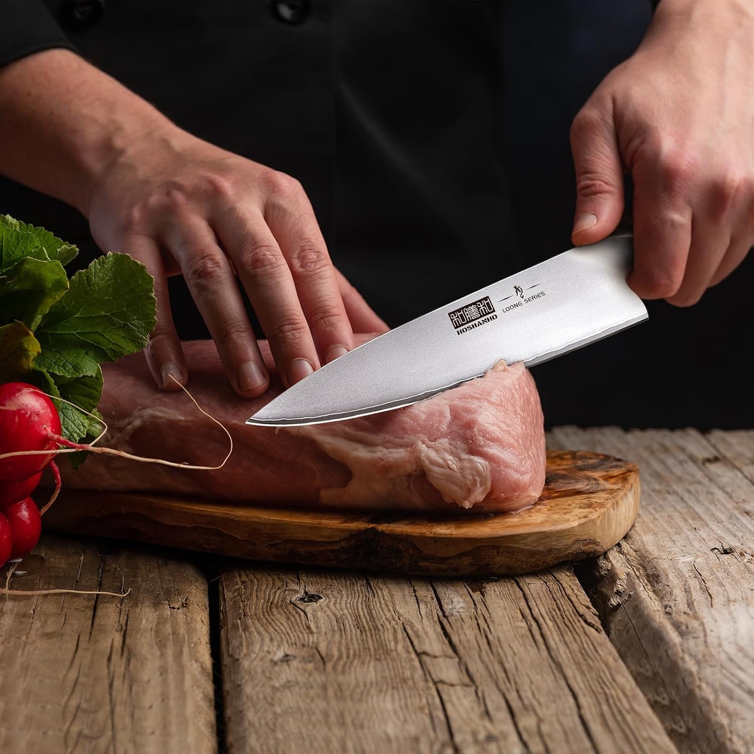 image:imageHOSHANHO Kitchen Knife in Japanese High Carbon Steel Professional HighClass Chefs Knife 8 inch Nonslip Ultra Sharp Cooking Knives with Ergonomic Handle Multifunctional 10Cr15CoMoV Home Gifts8