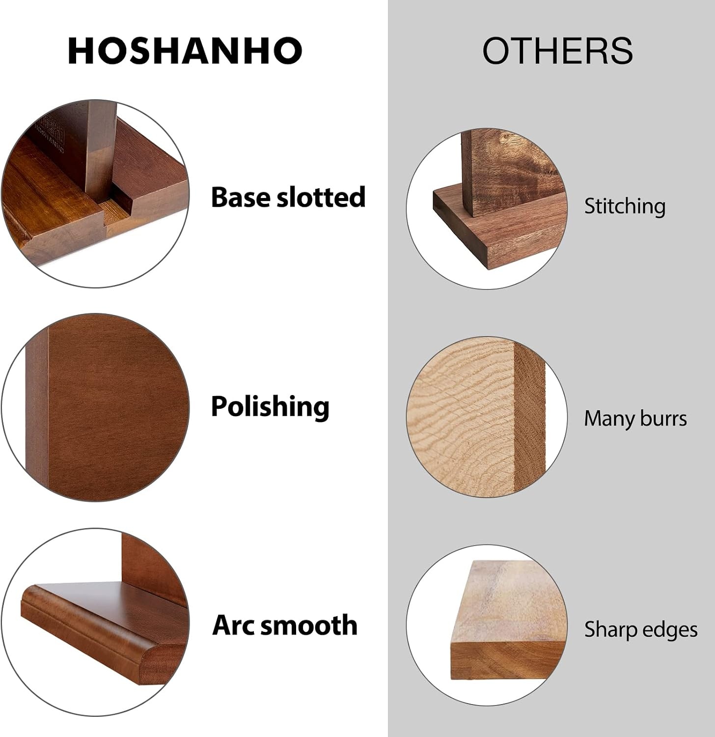 image:imageHOSHANHO Resin Magnetic Knife Block Double Sided Magnetic Knife Holder Multifunctional Kitchen Knife Organizer Storage for Kitchen Counter Thickened Acacia Wood Universal Knife Block for Chefs141045 inch