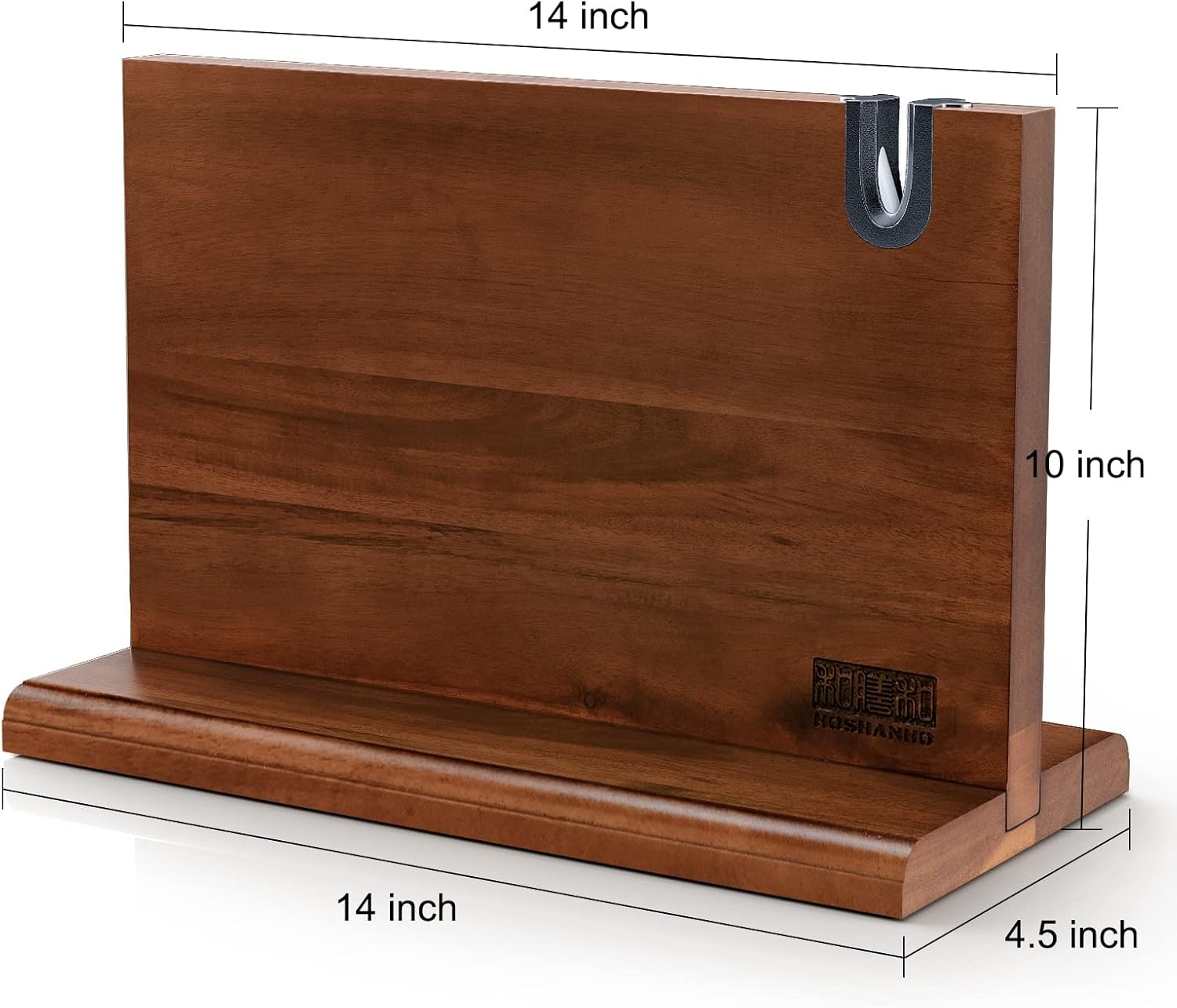 image:imageHOSHANHO Resin Magnetic Knife Block Double Sided Magnetic Knife Holder Multifunctional Kitchen Knife Organizer Storage for Kitchen Counter Thickened Acacia Wood Universal Knife Block for Chefs141045 inch