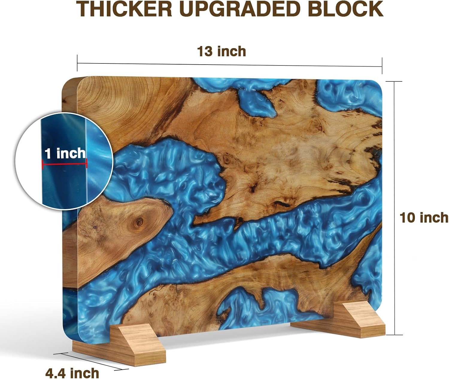 image:imageHOSHANHO Resin Magnetic Knife Block Double Sided Magnetic Knife Holder Multifunctional Kitchen Knife Organizer Storage for Kitchen Counter Thickened Acacia Wood Universal Knife Block for Chefs131044 inch