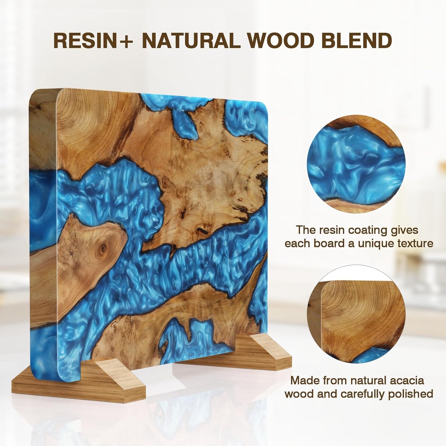 image:imageHOSHANHO Resin Magnetic Knife Block Double Sided Magnetic Knife Holder Multifunctional Kitchen Knife Organizer Storage for Kitchen Counter Thickened Acacia Wood Universal Knife Block for Chefs131044 inch