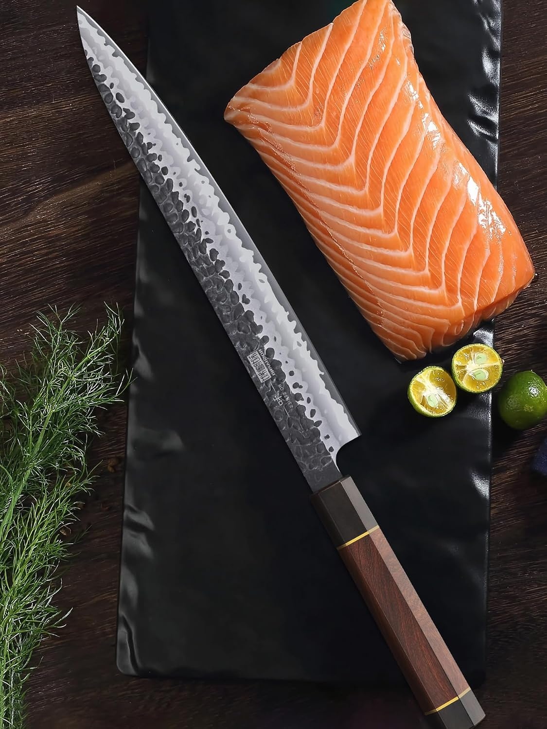 image:imageHOSHANHO Sushi Knife 10 Inch Ultra Sharp Sashimi Knives Rosewood Handle Hand Forged High Carbon Steel Yanagiba Knife Japanese Kitchen Chef Knives for Cutting Sushi amp Sashimi Fish Filleting