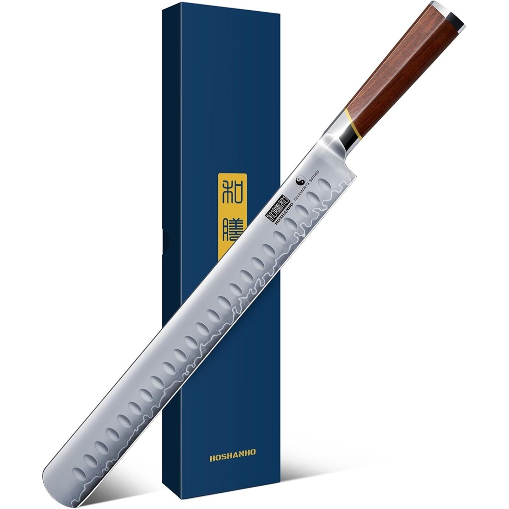 image:imageHOSHANHO 12 Brisket Slicing Knife Japanese Carving Knife for Meat amp BBQ High Carbon Steel Slicing Knife Razor Sharp Butcher Knife with Ergonomic Handle amp Roast Beef Turkey Grilling Gift for Men12
