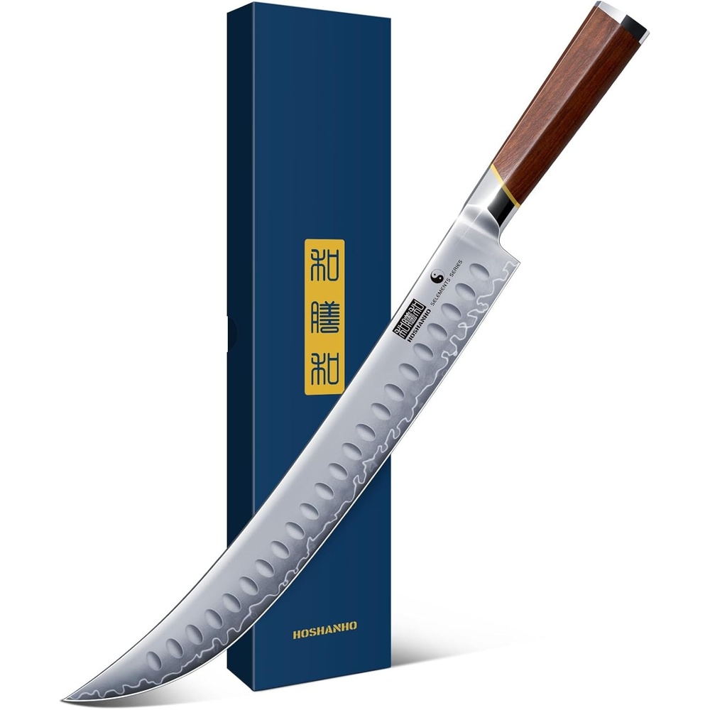 image:imageHOSHANHO 12 Brisket Slicing Knife Japanese Carving Knife for Meat amp BBQ High Carbon Steel Slicing Knife Razor Sharp Butcher Knife with Ergonomic Handle amp Roast Beef Turkey Grilling Gift for Men119