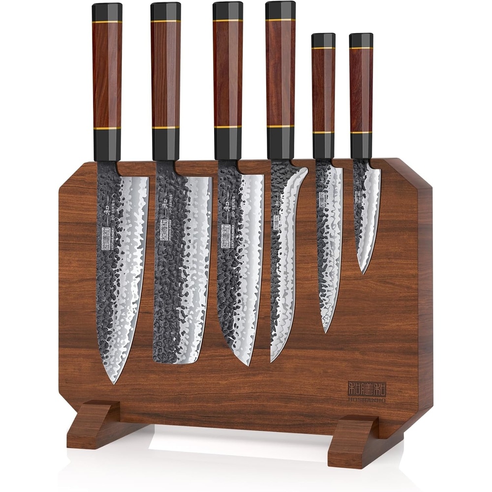image:imageHOSHANHO 7 Pcs Knife Set with Magnetic Block Japanese Kitchen Knife Set High Carbon Steel Knife Sets with Octagonal Rosewood Handle Ultra Sharp Chef Knife Set for Professional and Home Chefs8