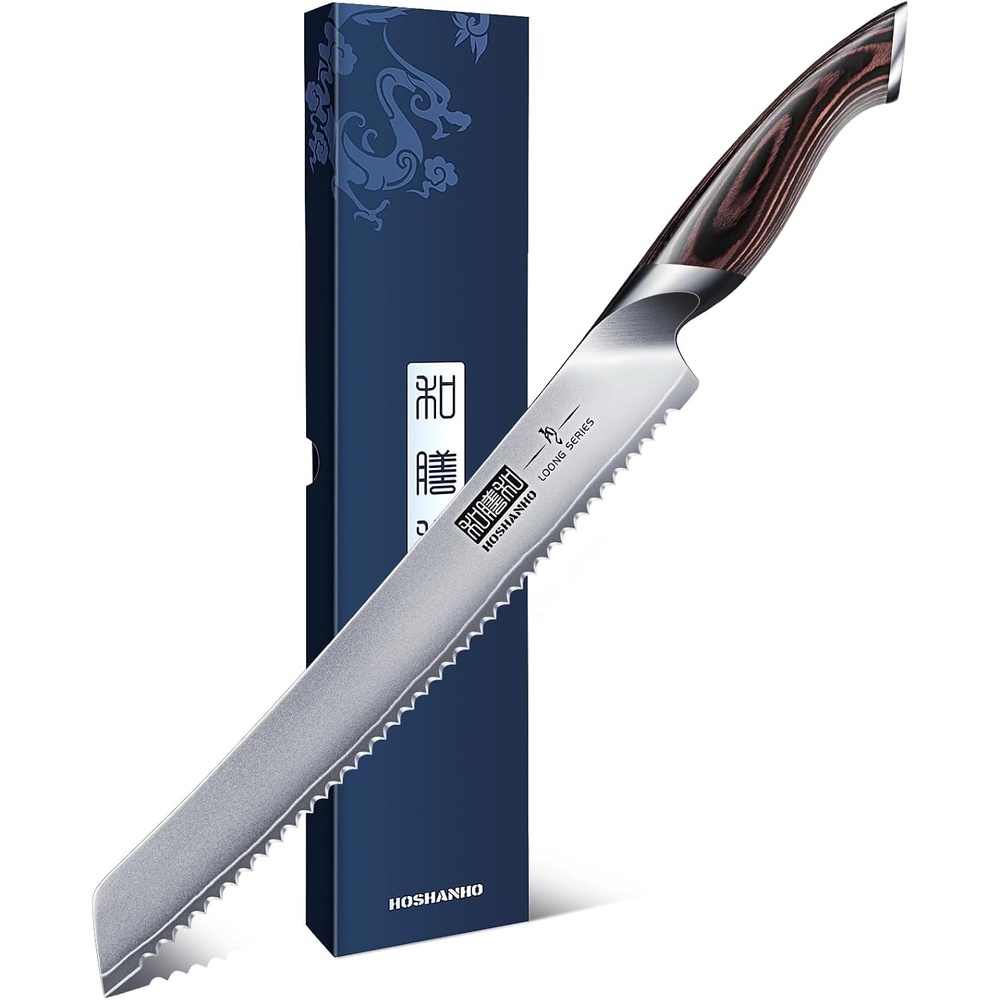 image:imageHOSHANHO Bread Knife 8 inch Ultra Sharp Japanese Serrated Bread Knife Professional Japanese High Carbon Stainless Steel Bread Cutting Knife for Homemade Bread10