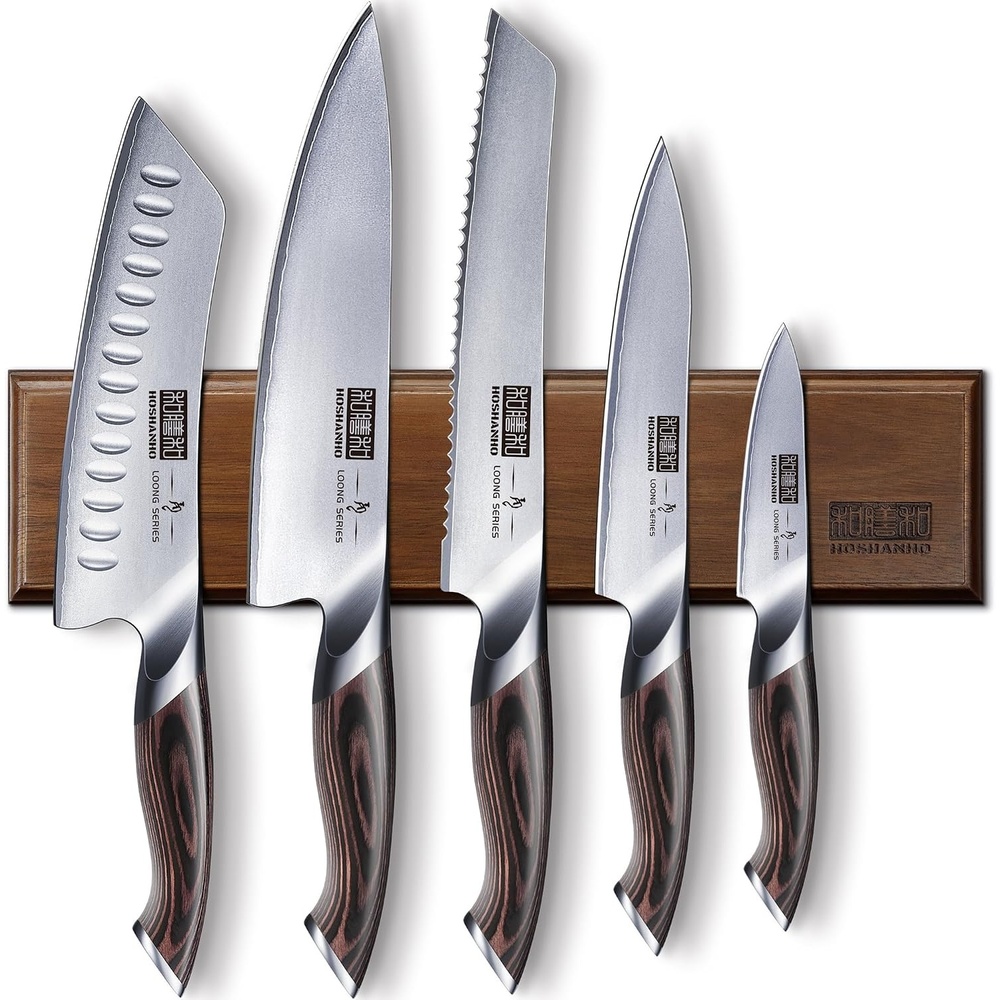 image:imageHOSHANHO Knife Set with Magnetic Knife Holder 6PCS Kitchen Knife Sets Ultra Sharp Professional Japanese High Carbon Stainless Steel Chef Knives Sets with Ergonomic Handle Perfect Gifts for Chefs8