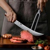 HOSHANHO 12″ Brisket Slicing Knife, Japanese Carving Knife for Meat & BBQ | High Carbon Steel Slicing Knife, Razor Sharp Butcher Knife with Ergonomic Handle & Roast Beef, Turkey, Grilling Gift for Men(11.9″)
