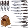 HOSHANHO 16PCS Knife Set, Ultra Sharp Japanese Kitchen Knife Set with Block | Japanese High Carbon Stainless Steel Cooking Knife set, Multipurpose Chef Knives Set with Sharpener, Ergonomic Handle, Gifts
