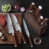 HOSHANHO 3 PCS Knife Set, Sharp Japanese Kitchen Knife Set, Rosewood Handle | High Carbon Steel Kitchen Knives, Professional Chef Knife Set with Ergonomic Handle, Ideal Gift for Home & Pro Chef(8 Pieces Knife Set)