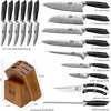 HOSHANHO 3 Pcs Knife Set, Professional Kitchen Knife Set, Pakkawood Handle | Ultra Sharp Chef Knives Set for Kitchen High Carbon Powder Steel, Japanese Cooking Knife Set with Elegant Gift Box(16 Pieces Knife Set)