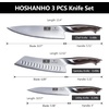 HOSHANHO 3 Pieces Knife Set, Professional Japanese Kitchen Knife Set | Ultra Sharp Japanese High Carbon Stainless Steel Chef Knives Sets with Ergonomic Pakkawood Handle