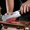 HOSHANHO 7 Inch Nakiri Knife, Ultra Sharp Japanese Kitchen Chef Knife | Multipurpose Japanese High Carbon Stainless Steel Meat Vegetable Sharp Kitchen Knife with Ergonomic Pakkawood Handle(5.5″)