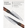 HOSHANHO 7″ Nakiri Knife, Handcrafted Razor Sharp Meat Vegetable Cleaver | High Carbon Steel Asian Chopping Chef Knife, Multipurpose Vegetable Kitchen Knife with Gift Box for Men and Women(3-Piece Set)