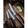 HOSHANHO 7″ Nakiri Knife, Handcrafted Razor Sharp Meat Vegetable Cleaver | High Carbon Steel Asian Chopping Chef Knife, Multipurpose Vegetable Kitchen Knife with Gift Box for Men and Women(3-Piece Set)
