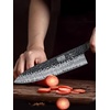 HOSHANHO 7″ Nakiri Knife, Handcrafted Razor Sharp Meat Vegetable Cleaver | High Carbon Steel Asian Chopping Chef Knife, Multipurpose Vegetable Kitchen Knife with Gift Box for Men and Women(8″)