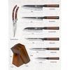 HOSHANHO 7 Pcs Knife Set with Magnetic Block, Japanese Kitchen Knife Set | High Carbon Steel Knife Sets with Octagonal Rosewood Handle, Ultra Sharp Chef Knife Set for Professional and Home Chefs(7″)
