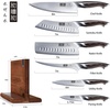 HOSHANHO 7PCS Kitchen Knife Set, Japanese Magnetic Knife Block Set | Ultra Sharp Japanese High Carbon Stainless Steel Chef Knives Sets with Block, Ergonomic Pakkawood Handle, Ideal Cooking Gift
