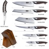 HOSHANHO 8PCS Kitchen Knife Set, Ultra Sharp Japanese Knife Sets with Block | Japanese High Carbon Super Steel Knife Block Set, Professional Chef Knife Set with Scissors, Ergonomic Handle, Ideal Gifts