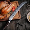 HOSHANHO Carving Slicing Knife, 10 Inch Razor Sharp Japanese Brisket Knife | Japanese High Carbon Steel Curved Butcher Breaking Knives with Ergonomic Handle, Professional Butcher Knife for Meat Cutting(12″)