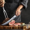 HOSHANHO Carving Slicing Knife, 10 Inch Razor Sharp Japanese Brisket Knife | Japanese High Carbon Steel Curved Butcher Breaking Knives with Ergonomic Handle, Professional Butcher Knife for Meat Cutting(10″)