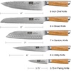 HOSHANHO Damascus Kitchen Knife Set 5PCS, Sharp Chef Knives Ergonomic Grip | Professional Cooking Knife Set | Japanese Super Steel | 15° Edge | 62 HRC | Ergonomic Olive Wood Handle | Housewarming Gift(5 Pieces Knife Set)