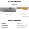 HOSHANHO Damascus Paring Knife 3.75″, Sharp Japanese HC Steel Fruit Knife | Small Kitchen Knife | Professional 67 Layers Super Steel | 15° Edge | 62 HRC Blade | Ergonomic Olive Handle | Ideal Home Gift(6.5 Inch Nakiri Knife)