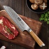 HOSHANHO Damascus Paring Knife 3.75″, Sharp Japanese HC Steel Fruit Knife | Small Kitchen Knife | Professional 67 Layers Super Steel | 15° Edge | 62 HRC Blade | Ergonomic Olive Handle | Ideal Home Gift(7.1 Inch Santoku Knife)
