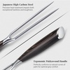 HOSHANHO Meat Fork 7 Inch, Razor Sharp Double-Prong Carving Fork for Meat | Professional Japanese High Carbon Stainless Steel Kitchen Serving Fork for Turkey and Barbecue, Ergonomic Handle, Gifts