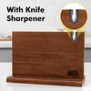 HOSHANHO Resin Magnetic Knife Block, Double Sided Magnetic Knife Holder | Multifunctional Kitchen Knife Organizer Storage for Kitchen Counter, Thickened Acacia Wood Universal Knife Block for Chefs(14*10*4.5 inch)